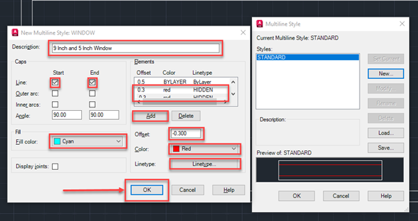 Picture12 multiline command of AutoCAD